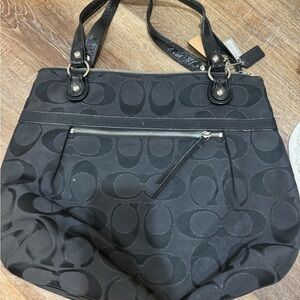 Coach Black Signature Tote Bag